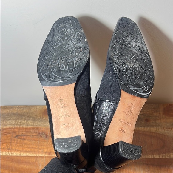 Brighton Trevor Black Leather & Stretch Ankle Boots, Womens 9.5 - Picture 10 of 10